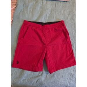 U.S. Polo Assn Men's Size Large Active Stretch Red Pull On Jogger Shorts
